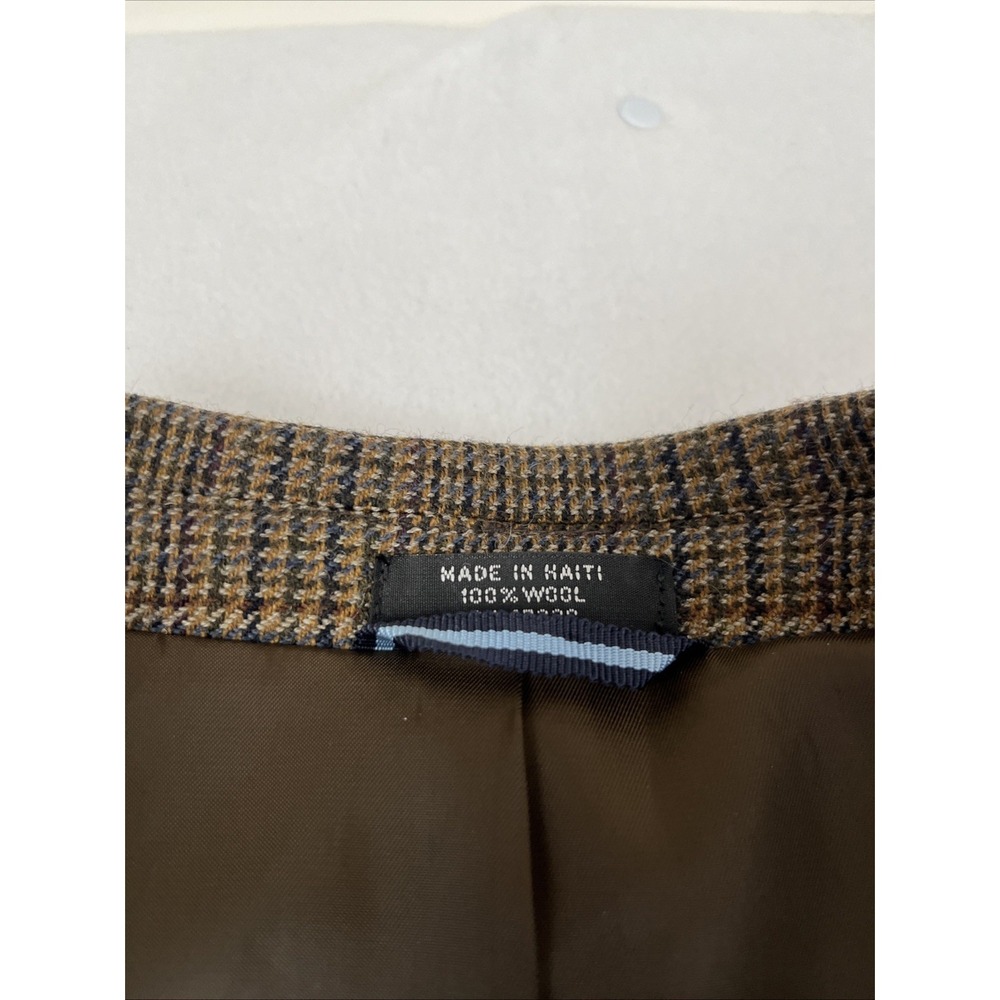 Tommy Hilfiger Plaid Check Wool Blazer Sport Coat Men 44S Elbow Patch Half Lined - Picture 3 of 7